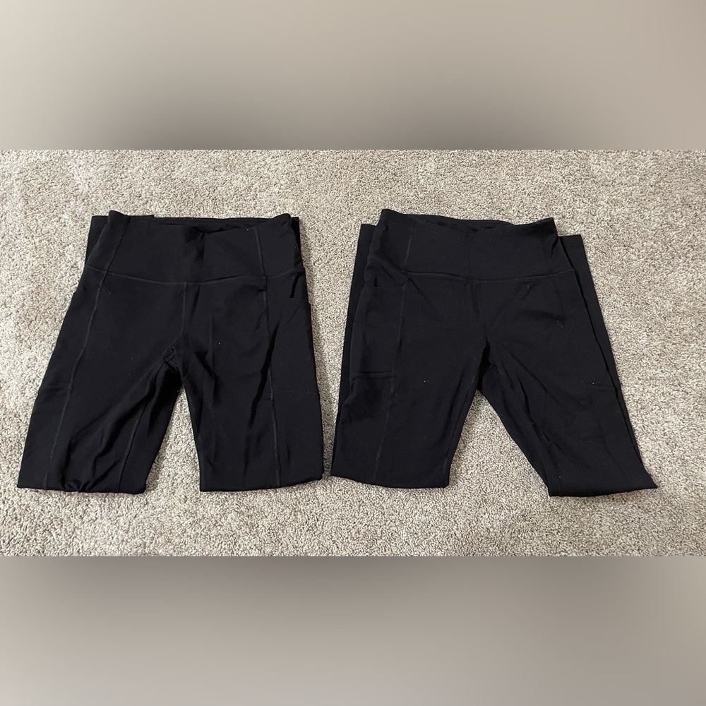 2 pair of black tek gear leggings size small